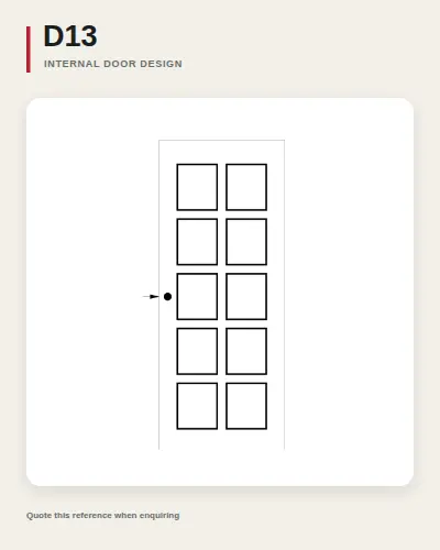 Internal timber door routing pattern, reference D13.
