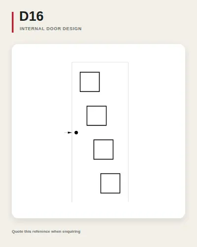 Internal timber door routing pattern, reference D16.