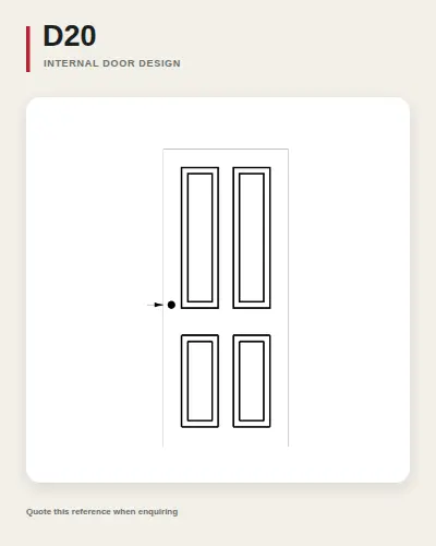 Internal timber door routing pattern, reference D20.