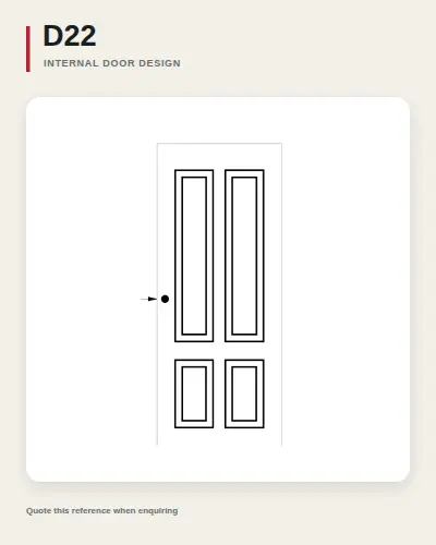 Internal timber door routing pattern, reference D22.