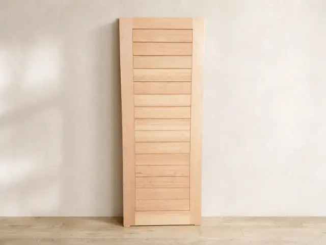 Shiplap Timber Door — Tasmanian Oak, design reference D18.