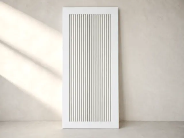 Batten Timber Door — Broad Reeded, design reference D58.