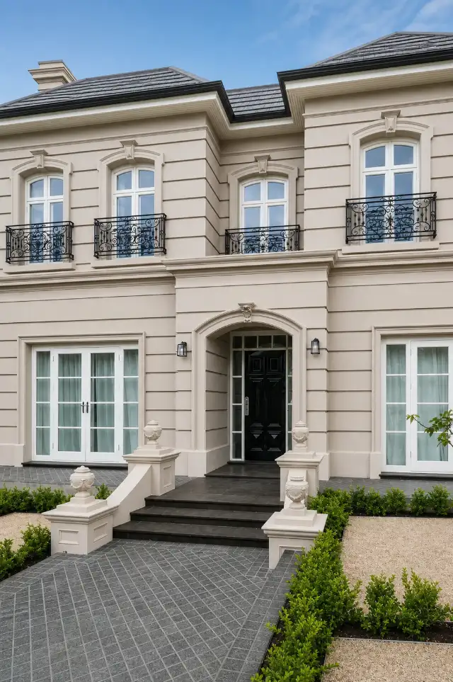 Timber windows and doors installed throughout a completed home.