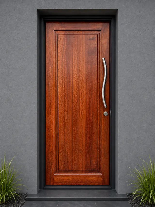 Installed all-solid-timber feature door