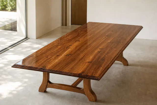 Completed custom solid timber dining table